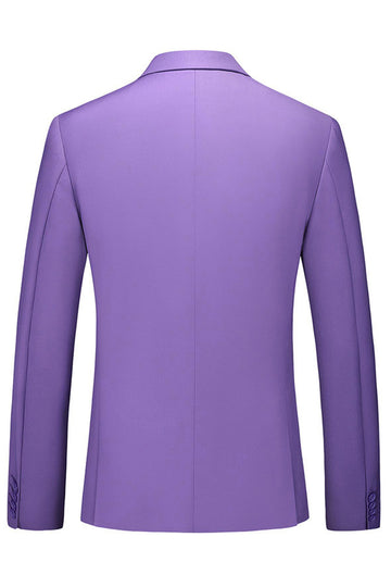 Mäns Violett enkelknäppt Notched Kavajslag 3 stycken Baldräkter